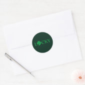 Lucky Green Clover Shamrock St. Patrick's Day Ronde Sticker (Envelop)