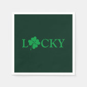 Lucky Green Clover Shamrock St. Patrick's Day Servet (Voorkant)