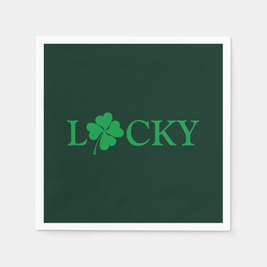 Lucky Green Clover Shamrock St. Patrick's Day Servet (Voorkant)