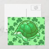 Lucky Green Clover Turtles Briefkaart (Voorkant / Achterkant)