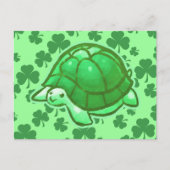 Lucky Green Clover Turtles Briefkaart (Voorkant)