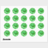Lucky Green Clover Turtles Ronde Sticker (Vel)