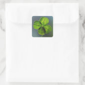 Lucky Green Clover Vierkante Sticker (Tas)