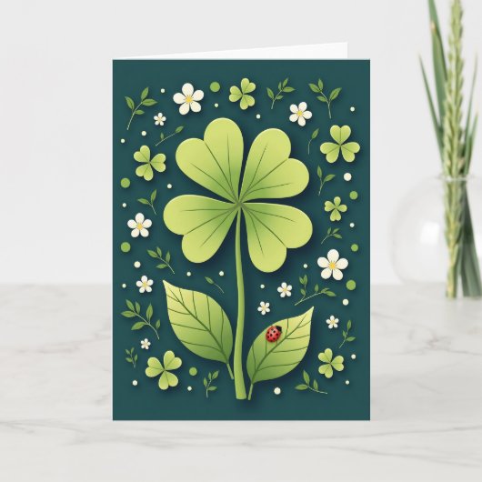 Lucky Green Clover Vind Kaart (Voorkant)
