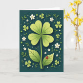 Lucky Green Clover Vind Kaart (Gele Bloem)