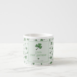 Lucky Green Clovers & Hearts Kinderverjaardag Espresso Kop