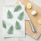 Lucky Green Fern Pattern Theedoek (Quarter Fold)
