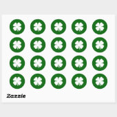 Lucky Green Four Leaf Clover Iers Ronde Sticker (Vel)