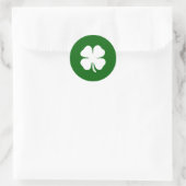 Lucky Green Four Leaf Clover Iers Ronde Sticker (Tas)