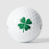 Lucky Green Four Leaf Clover Shamrock St Patrick's Golfballen (Voorkant)
