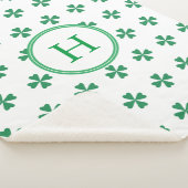 Lucky Green Four Leaf Clover Sherpa Deken (3/4)