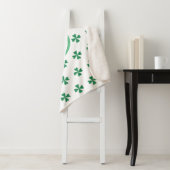 Lucky Green Four Leaf Clover Sherpa Deken (In situ)