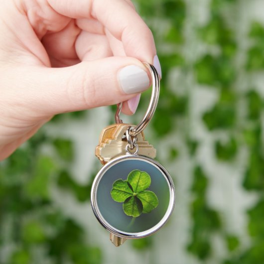 Lucky Green Four Leaf Clover Sleutelhanger (Hand)
