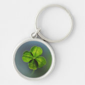 Lucky Green Four Leaf Clover Sleutelhanger (Voorkant)