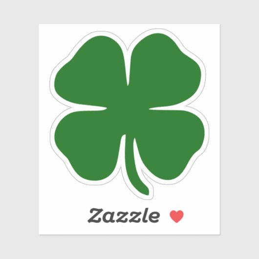 Lucky Green Four Leaf Clover St Patrick's Irish Sticker (Vel)