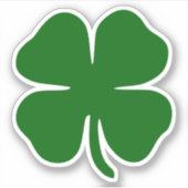 Lucky Green Four Leaf Clover St Patrick's Irish Sticker (Voorkant)