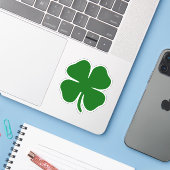Lucky Green Four Leaf Clover St Patrick's Irish Sticker (Laptop met iPhone)