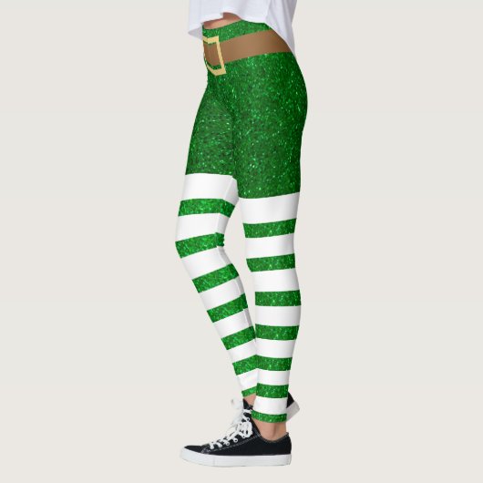 Lucky Green Glitter Leprechaun St. Patrick's Day Leggings (Links)