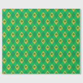 Lucky Green & Gold Clover Argyle St. Patrick's Day Cadeaupapier (Vlak)