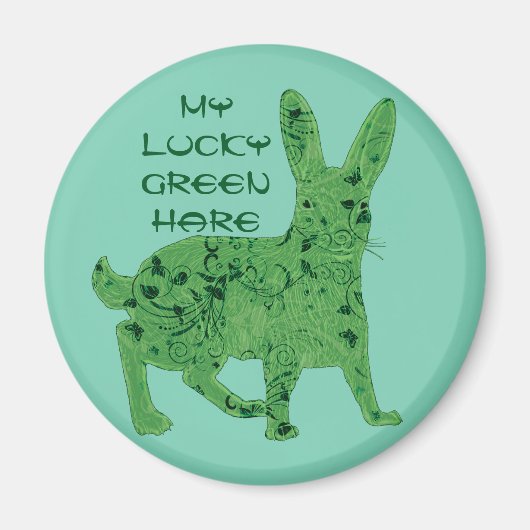 Lucky Green Hare | magneet (Voorkant)