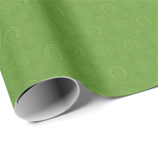 Lucky Green Icons Pattern Cadeaupapier (Rol Hoek)