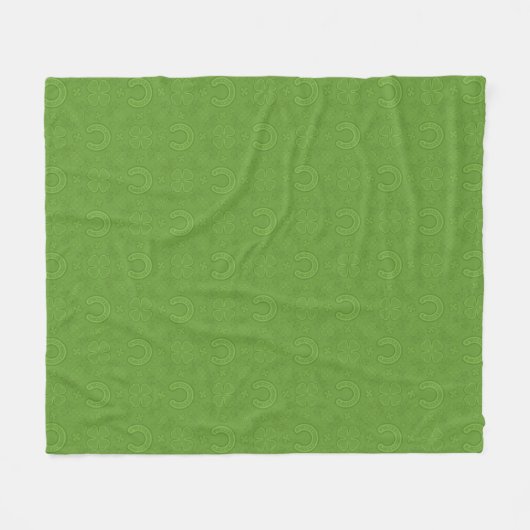 Lucky Green Icons Pattern Fleece Deken (Voorkant (Horizontaal))