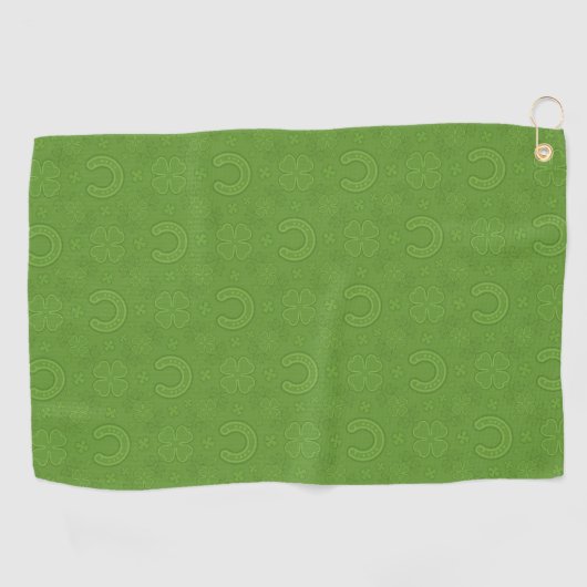 Lucky Green Icons Pattern Golfhanddoek (Horizontaal)