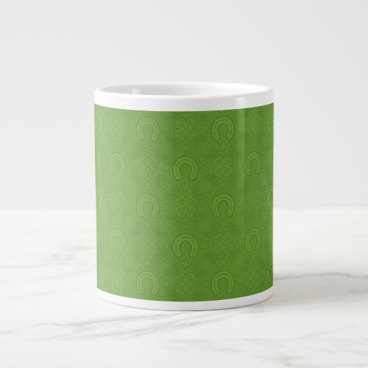 Lucky Green Icons Pattern Grote Koffiekop (Voorkant)
