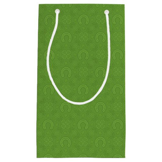 Lucky Green Icons Pattern Klein Cadeauzakje (Voorkant)