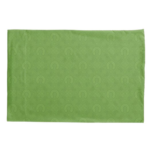 Lucky Green Icons Pattern Kussensloop (Achterkant-Links)