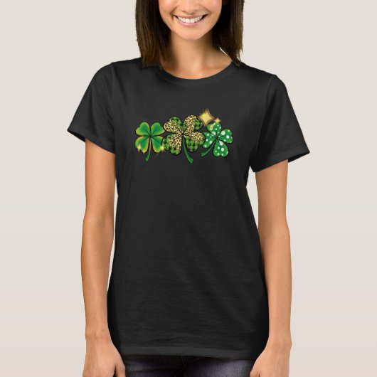 Lucky Green Irish Plaid Shamrock St Patrick's Day T-shirt (Voorkant)