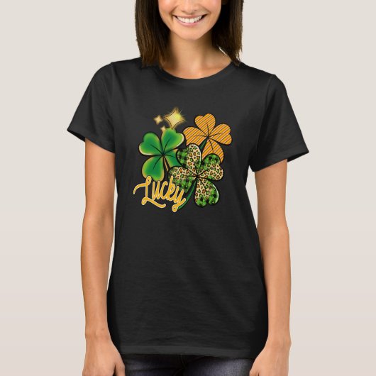 Lucky Green Irish Plaid Shamrock St Patrick's Day T-shirt (Voorkant)