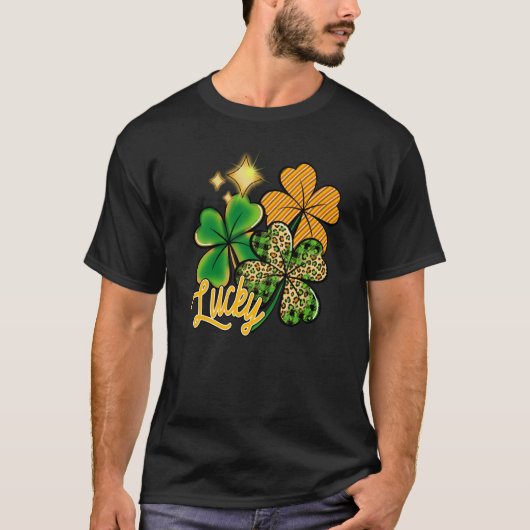 Lucky Green Irish Plaid Shamrock St Patrick's Day  T-shirt (Voorkant)