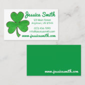 Lucky Green Irish Shamrock Clover St Patrick's Day Visitekaartje (Voorkant / Achterkant)