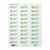 Lucky Green Irish Shamrock St. Patrick's Day Etiket (Full Sheet)