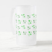 Lucky Green Irish Shamrocks-Mok Matglas Bierpul (Voorkant links)