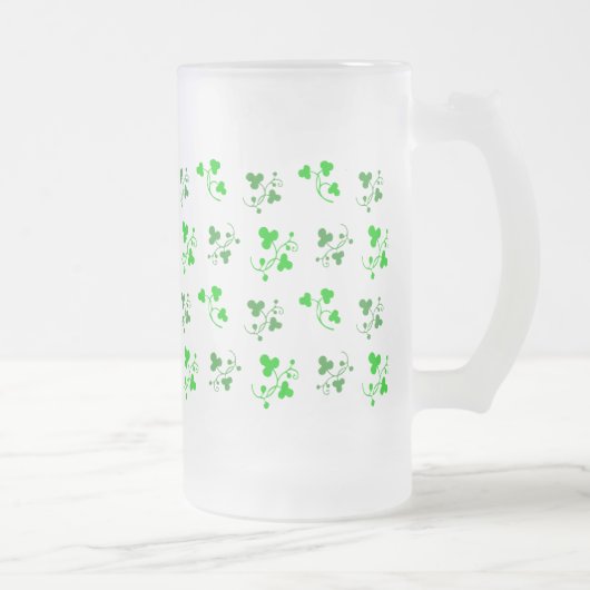 Lucky Green Irish Shamrocks-Mok Matglas Bierpul (Rechts)