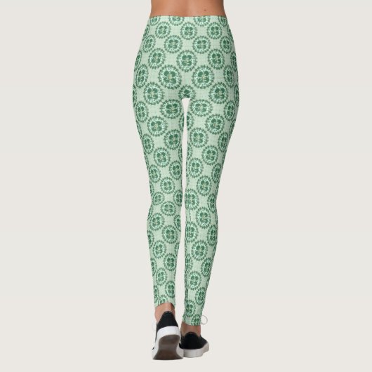 Lucky Green Kanji Shamrock Pattern Leggings (Achterkant)