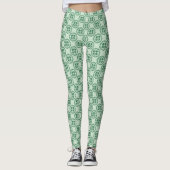 Lucky Green Kanji Shamrock Pattern Leggings (Voorkant)