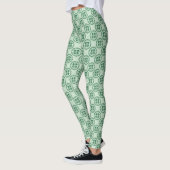Lucky Green Kanji Shamrock Pattern Leggings (Links)