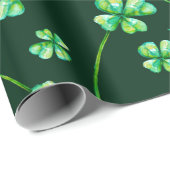 Lucky green patroon met shamrocks cadeaupapier (Rol Hoek)