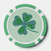 Lucky Green Plaid Shamrock Four-Leaf Clover  Poker Chips (Achterkant)