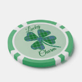 Lucky Green Plaid Shamrock Four-Leaf Clover  Poker Chips (Enkel)
