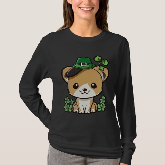 Lucky Green Proud Irish St Patricks Day Cat 1 T-shirt (Voorkant)