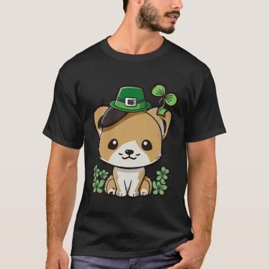 Lucky Green Proud Irish St Patricks Day Cat 1 T-shirt (Voorkant)