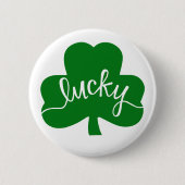 Lucky Green Shamrock Button (Voorkant)