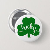 Lucky Green Shamrock Button (Voorkant /achterkant)