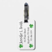 Lucky Green Shamrock Clover Rainbow Pot of Gold Bagagelabel (Achterkant verticaal)