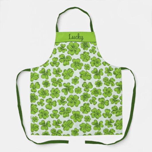 Lucky Green Shamrock Clovers Design Schort (Voorkant)