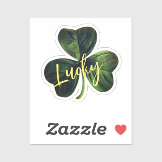 Lucky Green Shamrock Custom-Cut Vinyl Sticker (Vel)